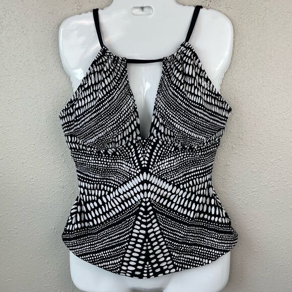 NWT Kenneth Cole New York Tankini Top Size L - Picture 1 of 6